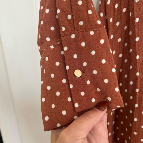 Topshop Rust Dress with Polka Dots - Picture 7 of 9